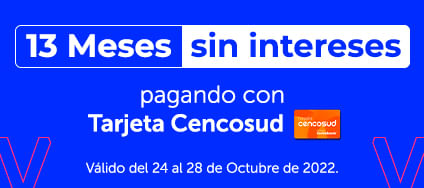 13 meses sin intereses pagando con Tarjeta Cencosud