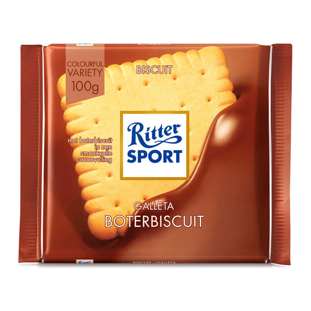 Chocolate de Leche Ritter Sport Galleta de Mantequilla Tableta 100 gr