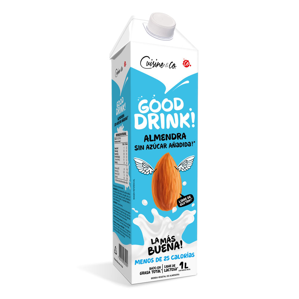 Bebida De Almendra Sin Gluten y  Sin Azúcar Cuisine & Co Caja 1 Litro