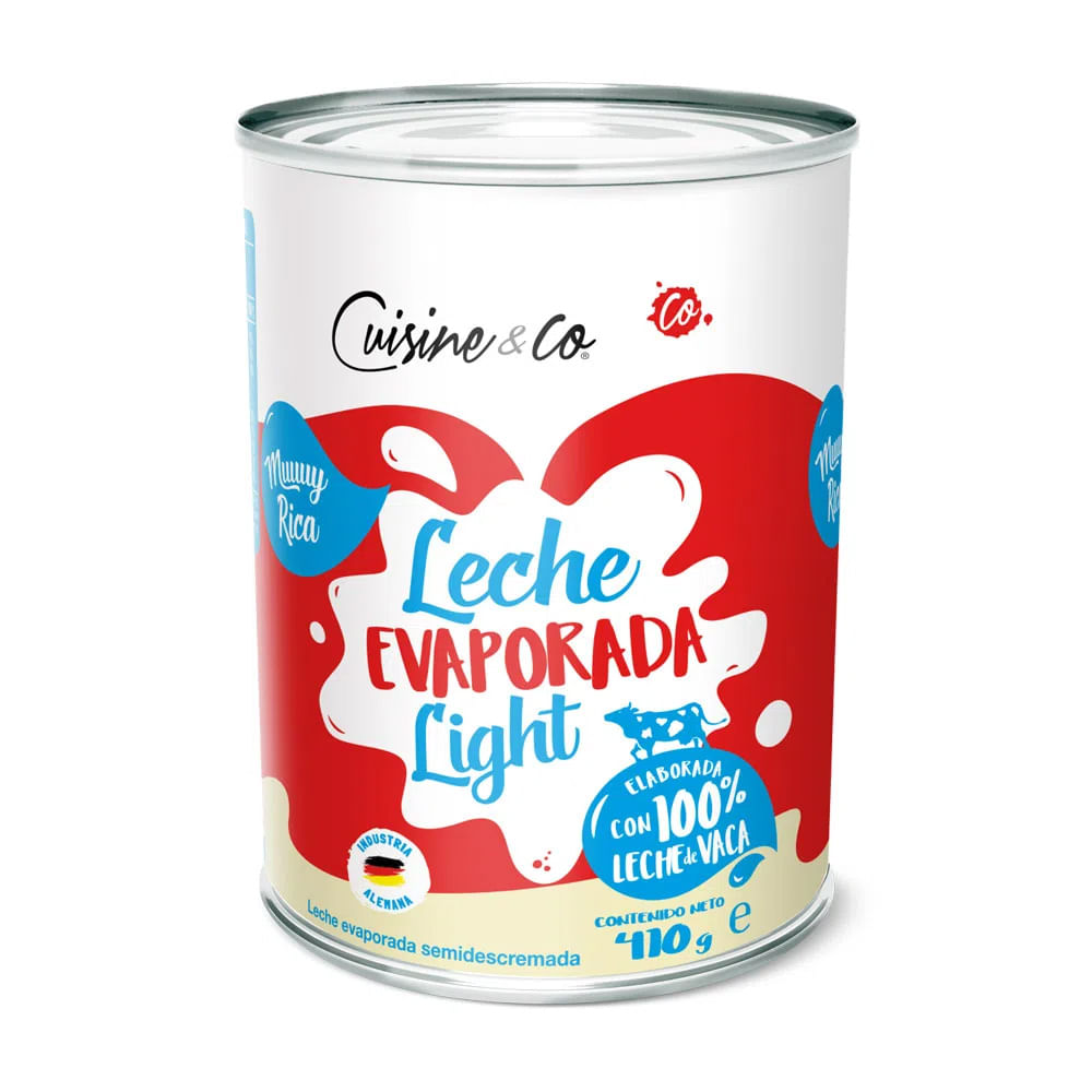 Leche Evaporada Light Cuisine & Co Lata 410 gr