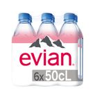 Agua Sin Gas Evian Natural Pack 6 Unidades botella 500 ml c/u