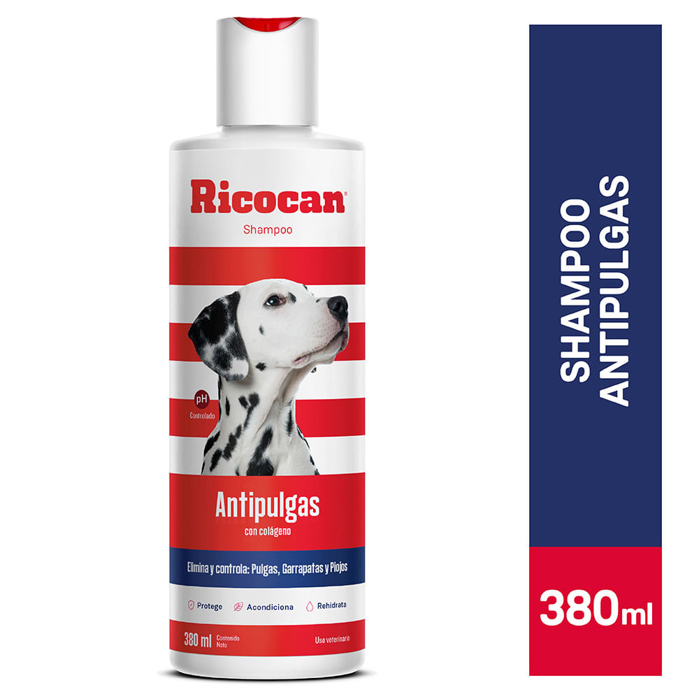 Shampoo Antipulgas para Perros Ricocan Frasco 380 ml