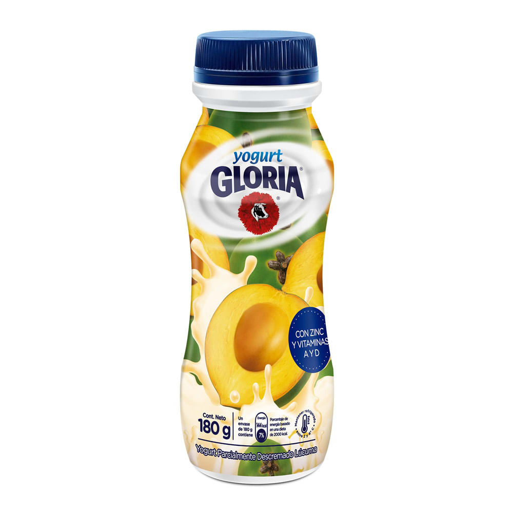 Yogurt Bebible Gloria Lúcuma Botella 180 g