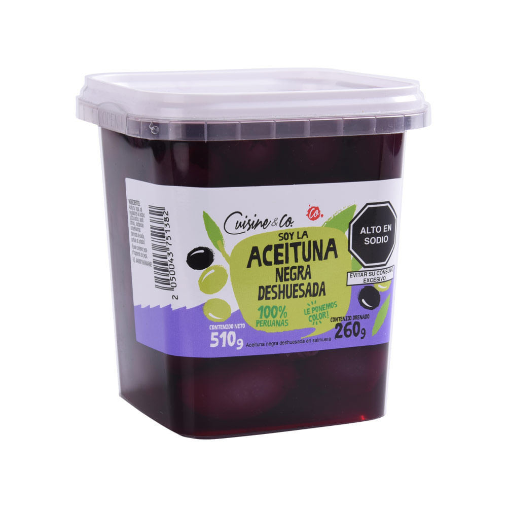 Aceituna Negra Deshuesada Cuisine & Co 260g