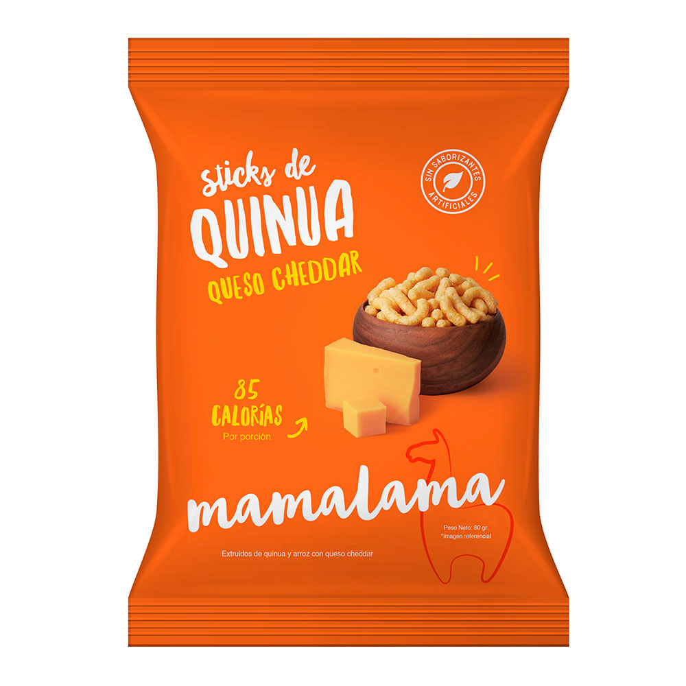 Sticks De Quinua y Queso Cheddar Mamalama Bolsa 80 g