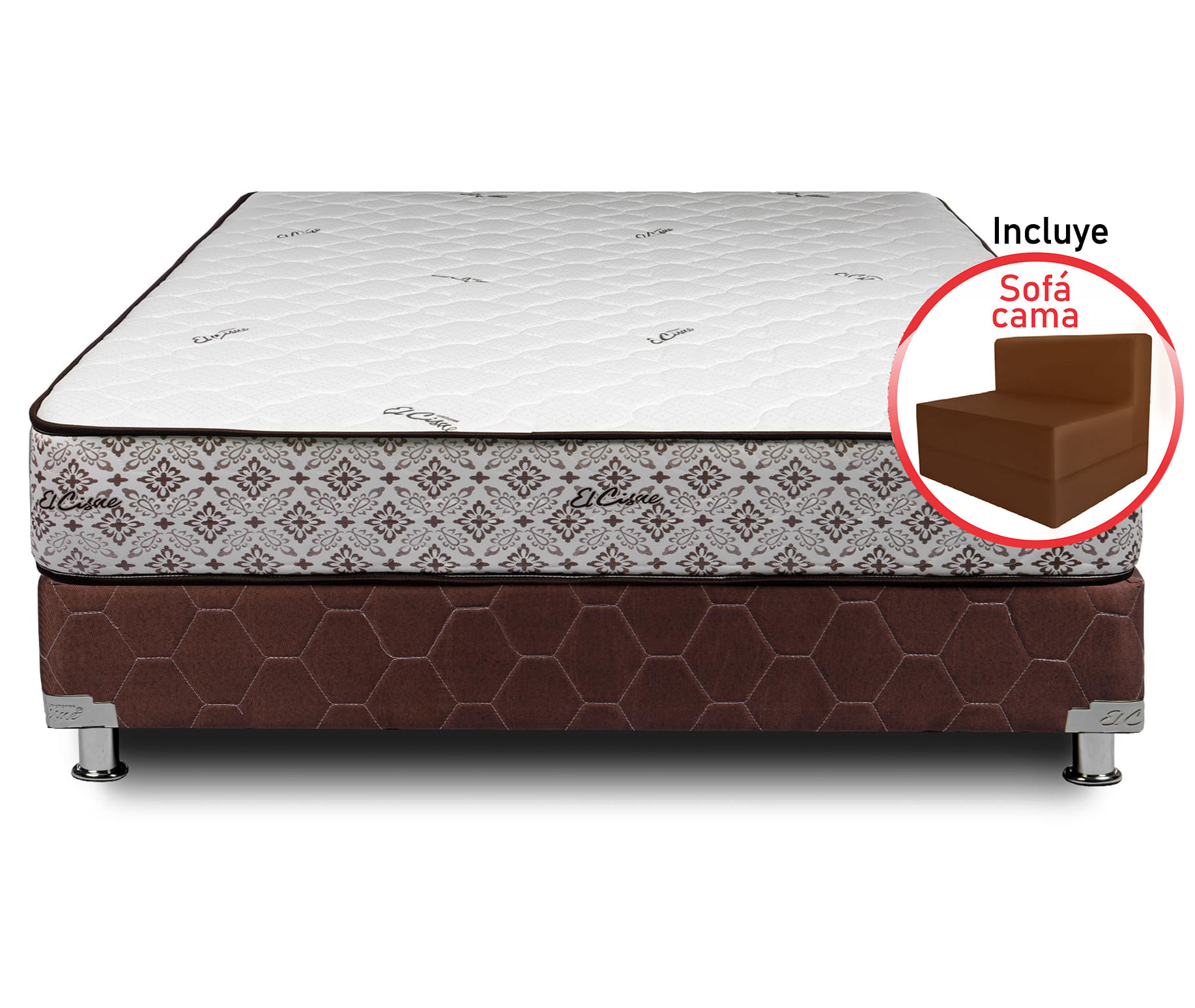 El Cisne Conjunto Box Tarima Easy 2 Plazas + Sofá Cama
