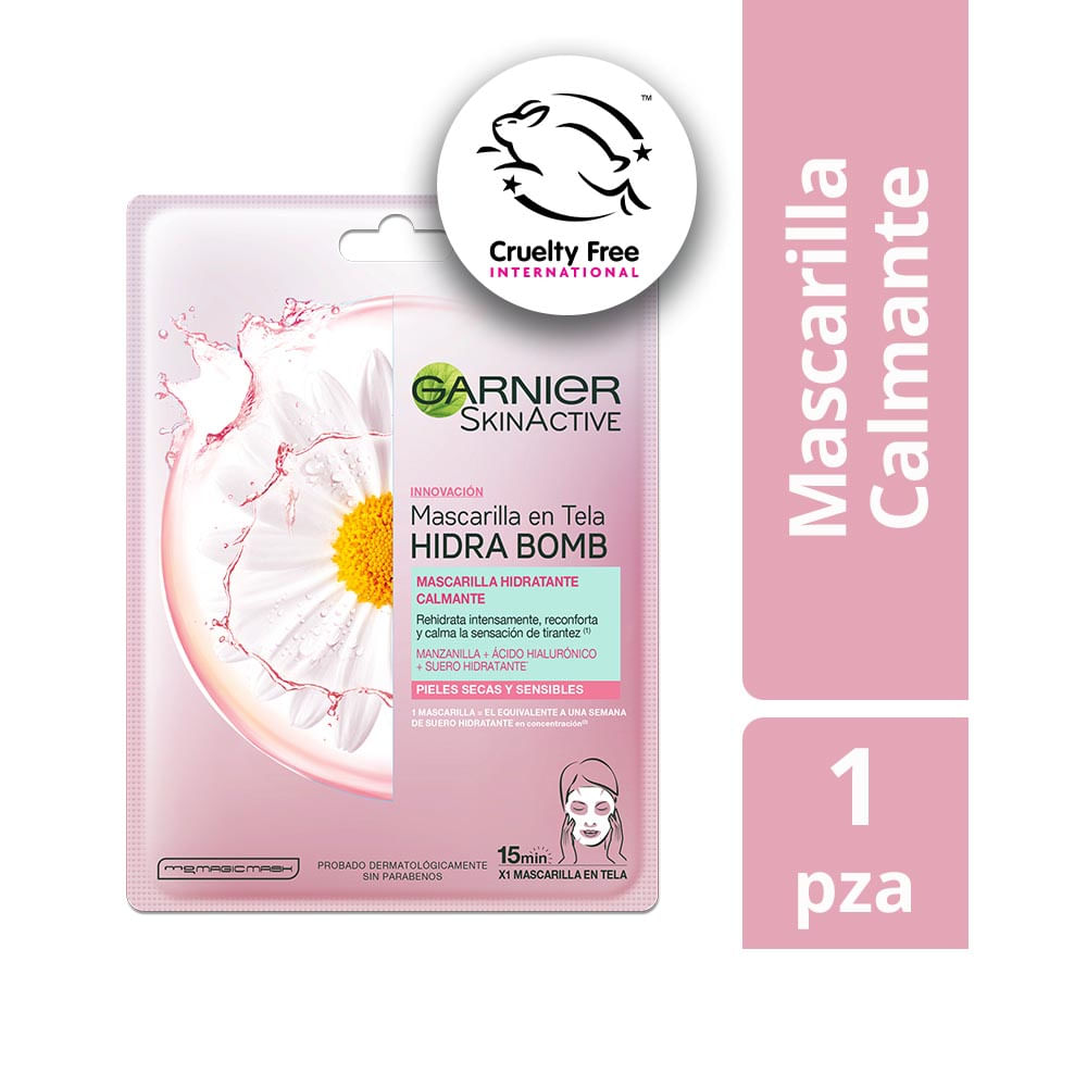 Mascarilla Facial en Tela Garnier SkinActive Hidra Bomb Calmante 32g