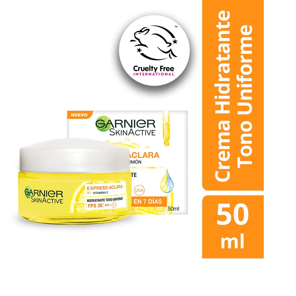 Crema Facial Hidratante Garnier SkinActive Express Aclara Tono Uniforme 50ml