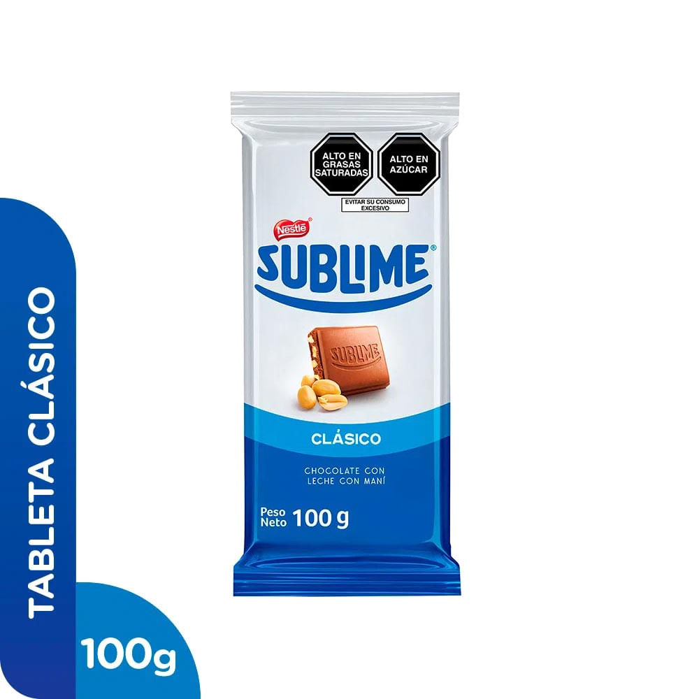 Chocolate con Leche con Maní Clásico Sublime Tableta 100 g