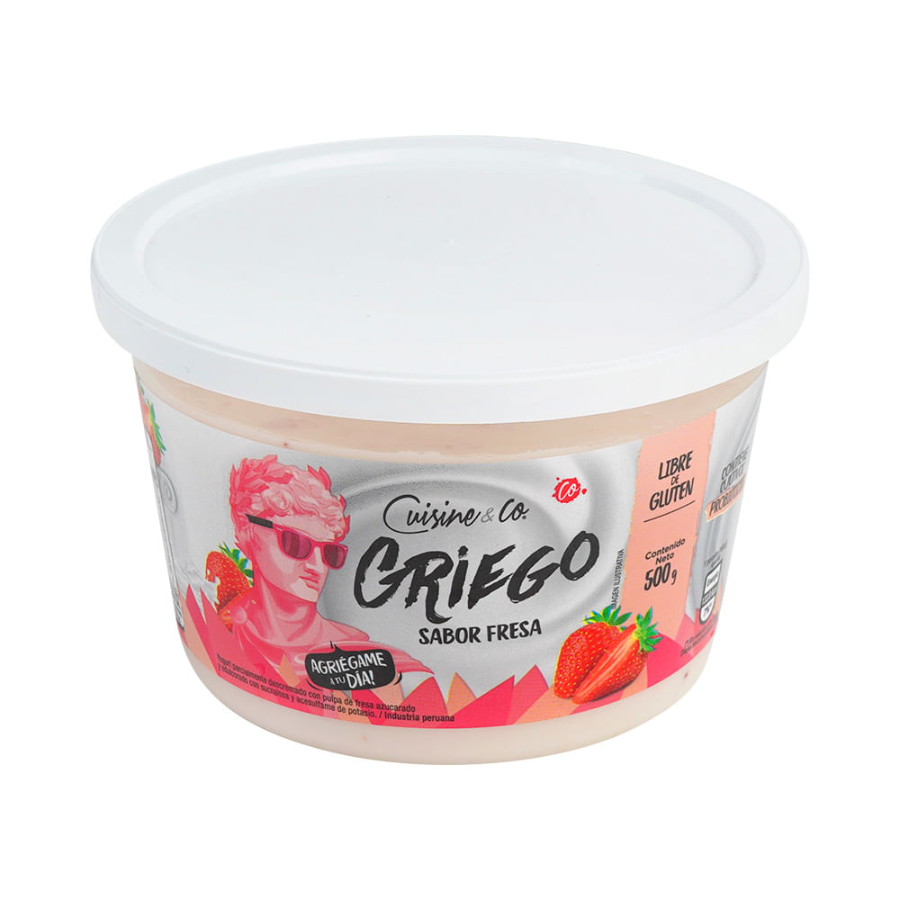 Yogurt Griego Cuisine & Co Sabor Fresa 500g