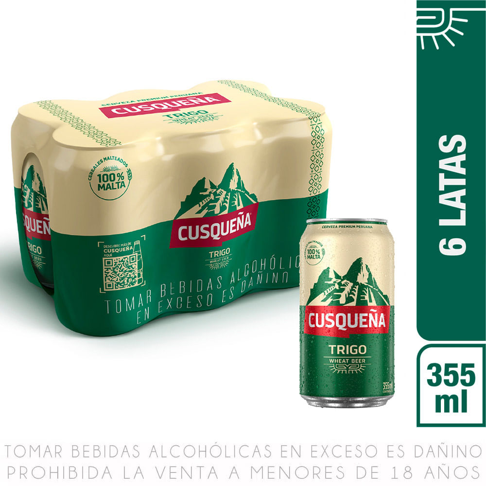 Sixpack Cerveza Cusqueña Trigo Lata 355ml