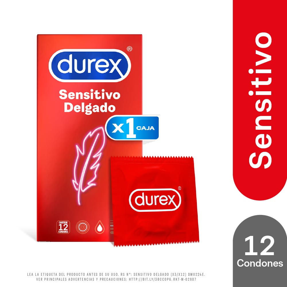 Preservativos Durex Sensitivo Delgado 12un