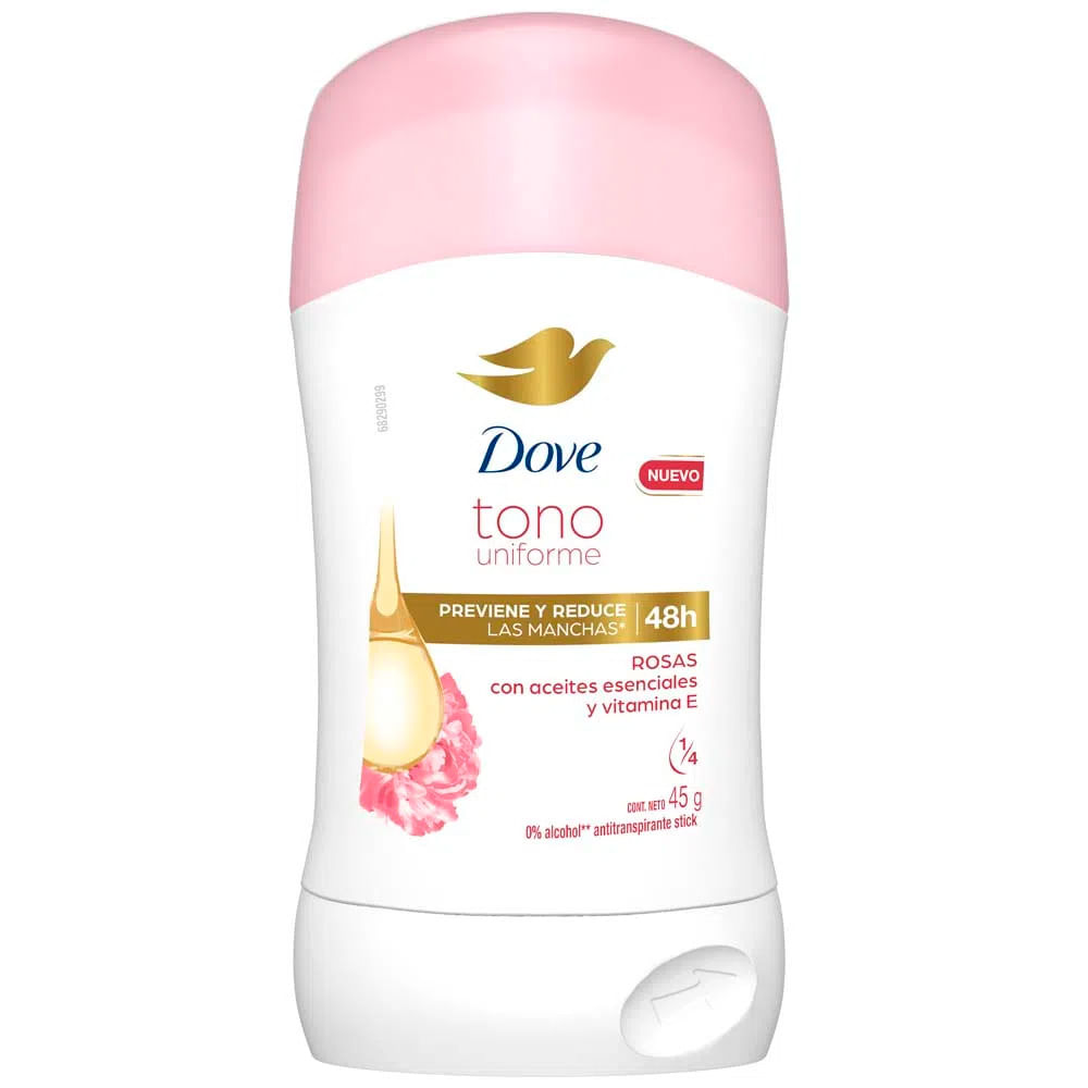 Antitranspirante en Barra Dove Tono Uniforme Rosas 45g
