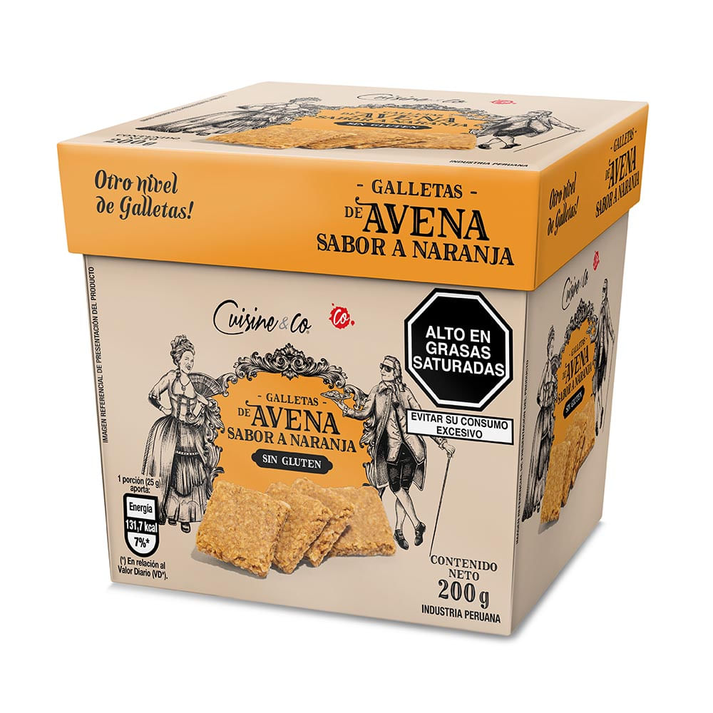 Galletas de Avena Sabor a Naranja Cuisine & Co Sin Gluten 200g