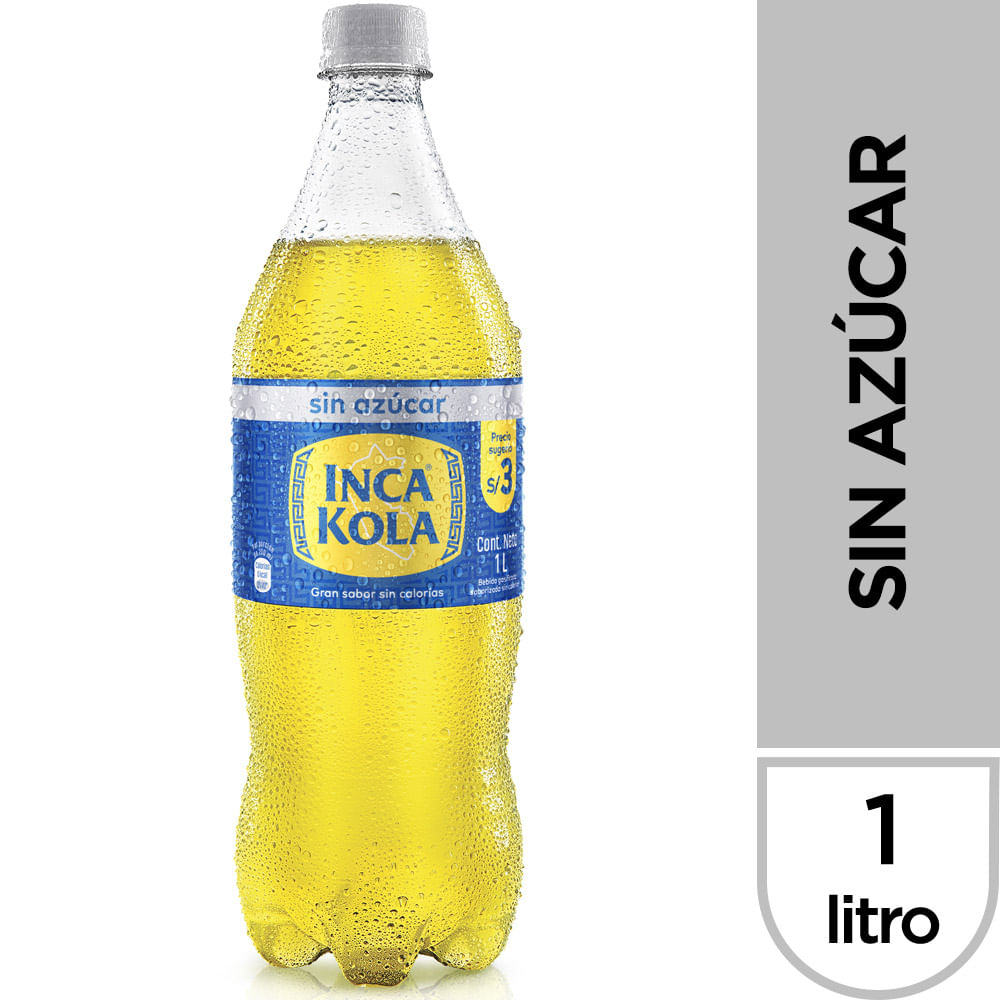 Gaseosa Inca Kola Sin Azúcar Botella 1L