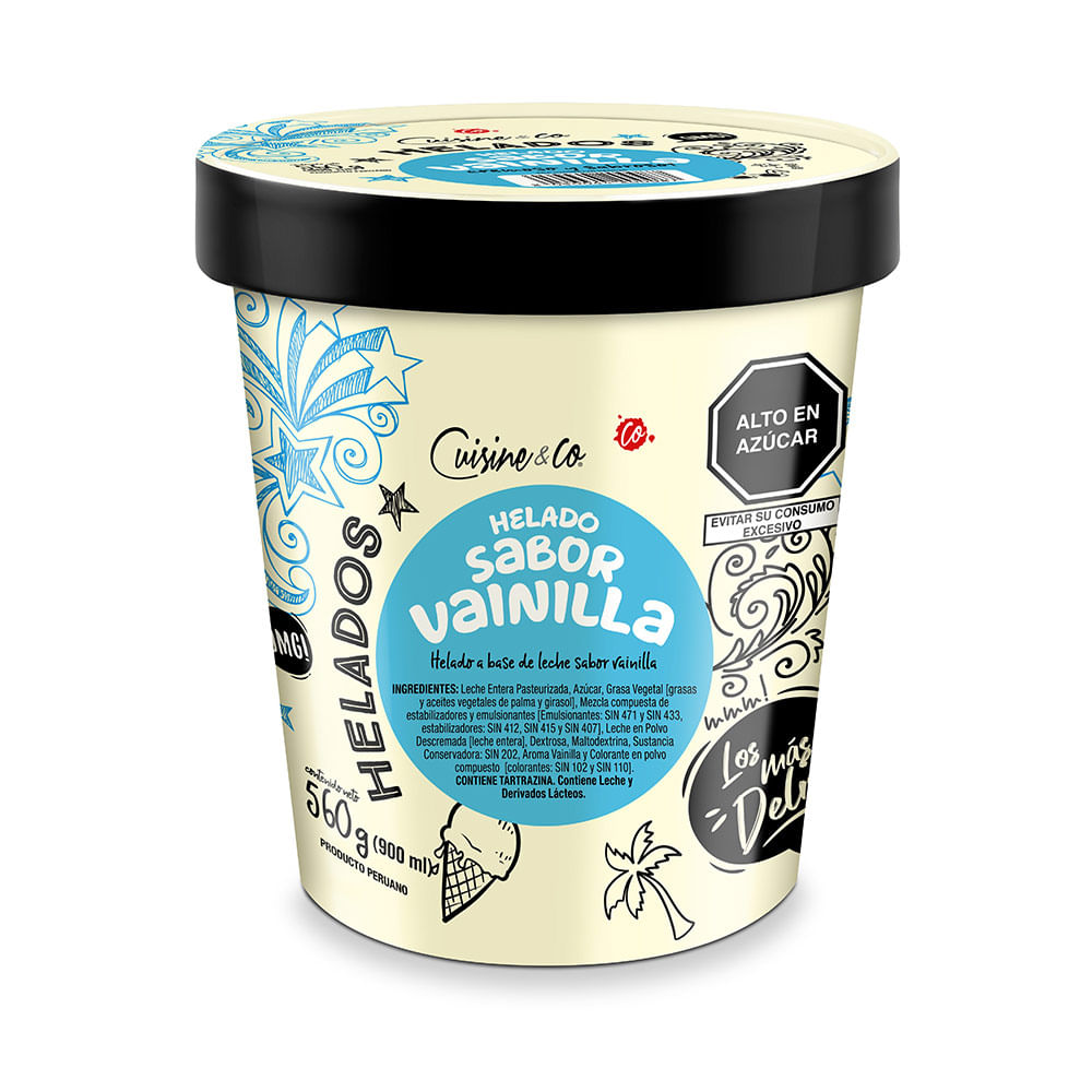 Helado Cuisine & Co Sabor Vainilla 900ml