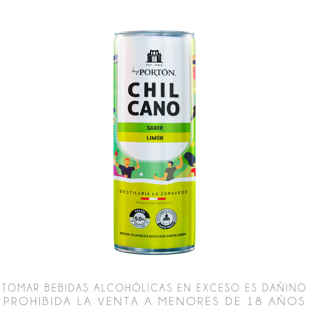 Bebida Ready to Drink Portón Chilcano Sabor Limón Lata 355ml