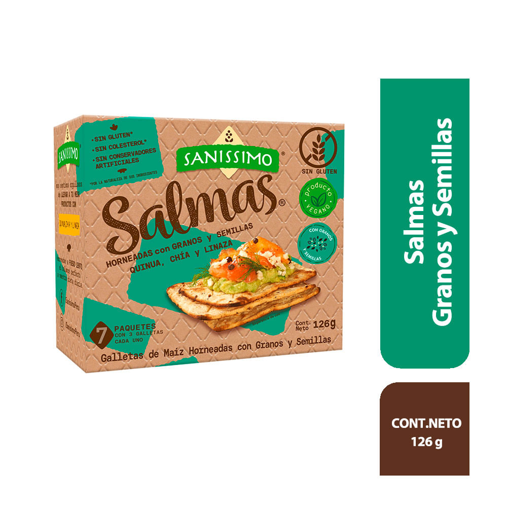 Galletas de Maíz Horneadas Salmas Granos y Semillas 126g