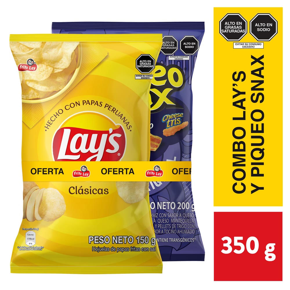 Papas Fritas Lay's Clásicas 150g + Piqueo Snax Original 200g