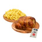 Pollo Rostizado + Papas Fritas