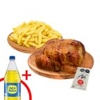 Pollo Rostizado + Papas Fritas + Gaseosa Inca Kola Sin Azúcar 1.5L