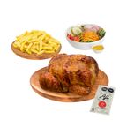 Pollo Rostizado + Papas Fritas + Ensalada