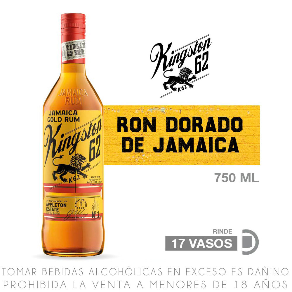 Ron Kingston 62 Gold Botella 750ml