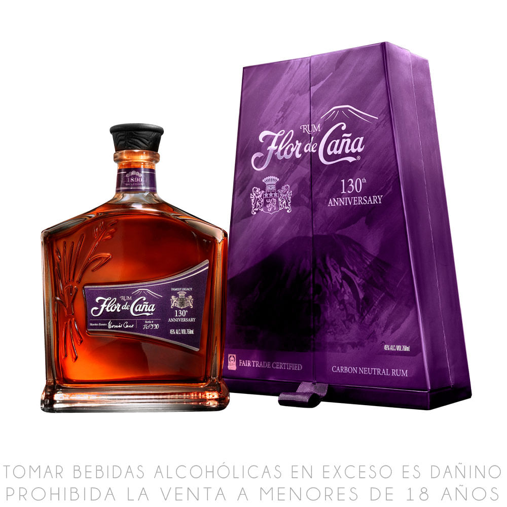 Ron Flor de Caña 130 Aniversario 20 Años Botella 750ml