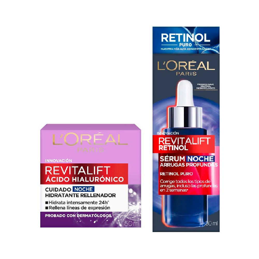 Pack Revitalift Noche: Crema Ácido Hialurónico + Sérum Retinol