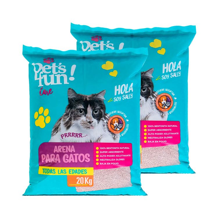 Pack Pet's Fun: Arena para Gatos Bolsa 20Kg + 20Kg