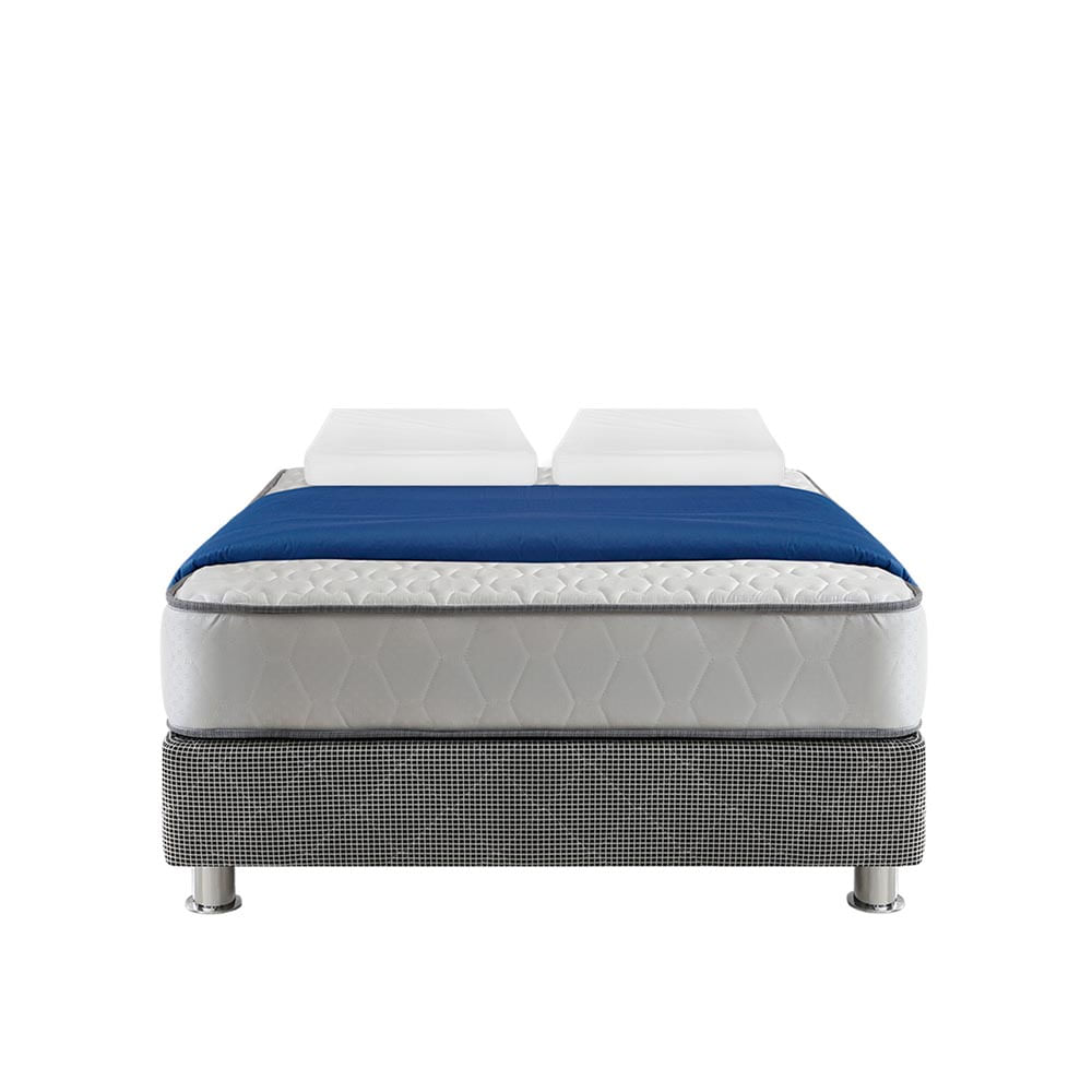 Forli Juego de Cama 2 Plazas Elegant: Box Tarima + 2 Almohadas + Set de Cama Perla