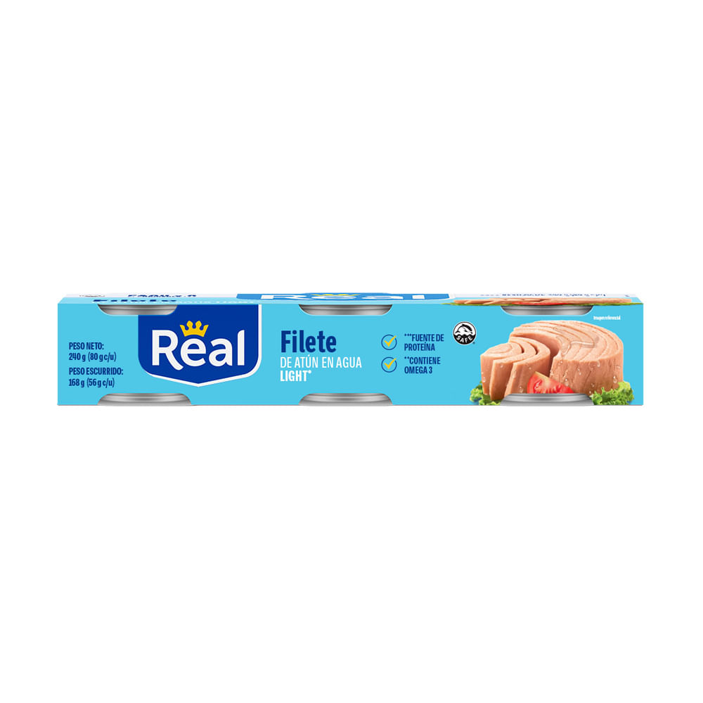 Tripack Filete de Atún en Agua Real 80g