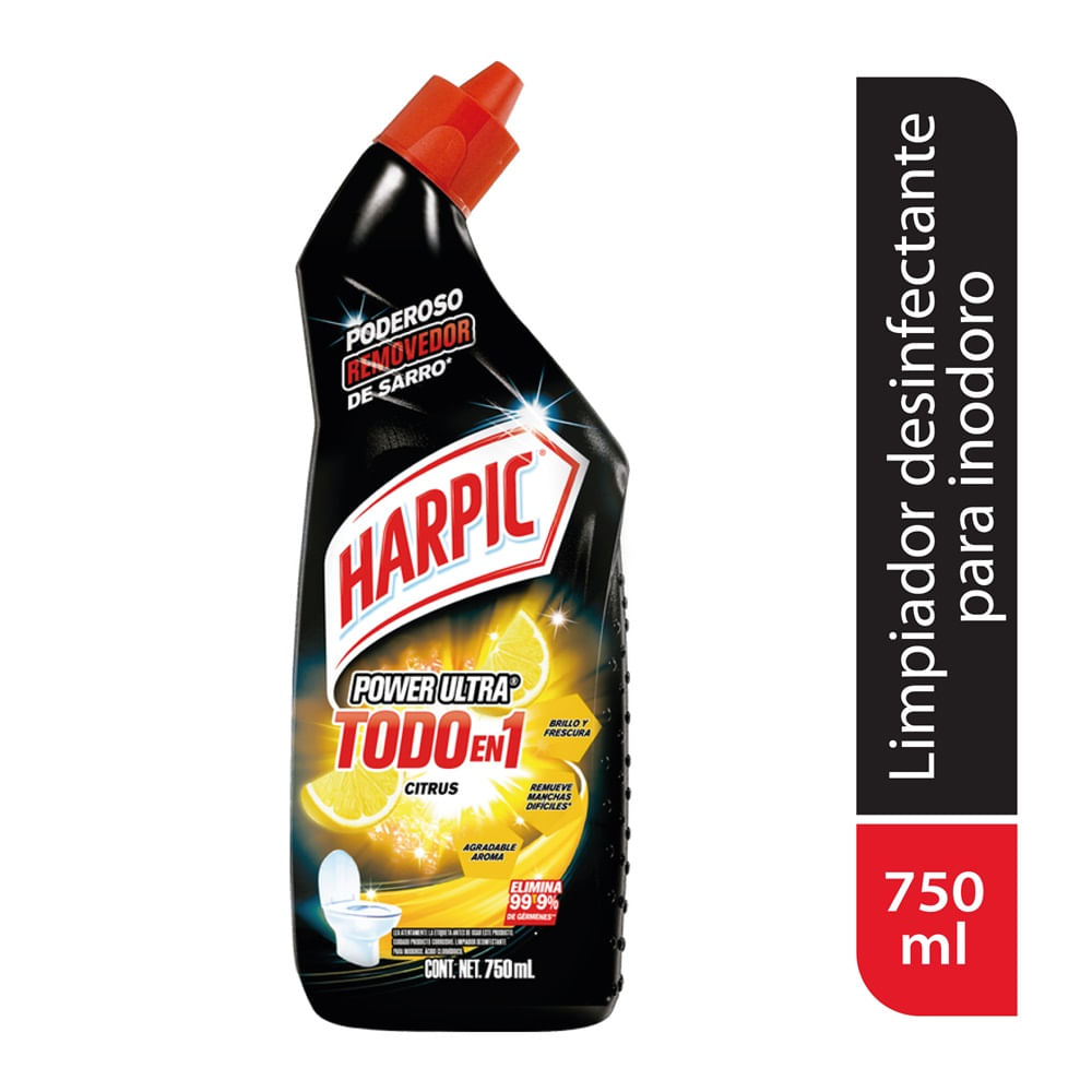 Limpiador de Inodoro Harpic Power Ultra Todo en 1 Citrus 750ml