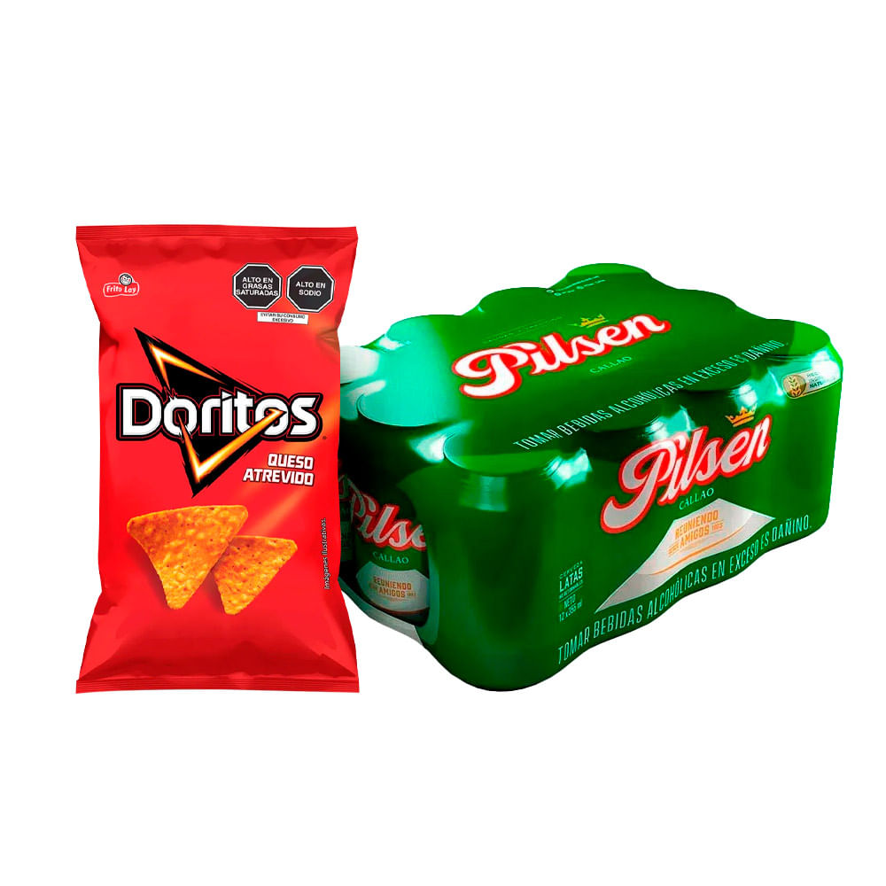 Twelvepack Cerveza Pilsen Callao 355ml + Doritos Queso Atrevido 190g