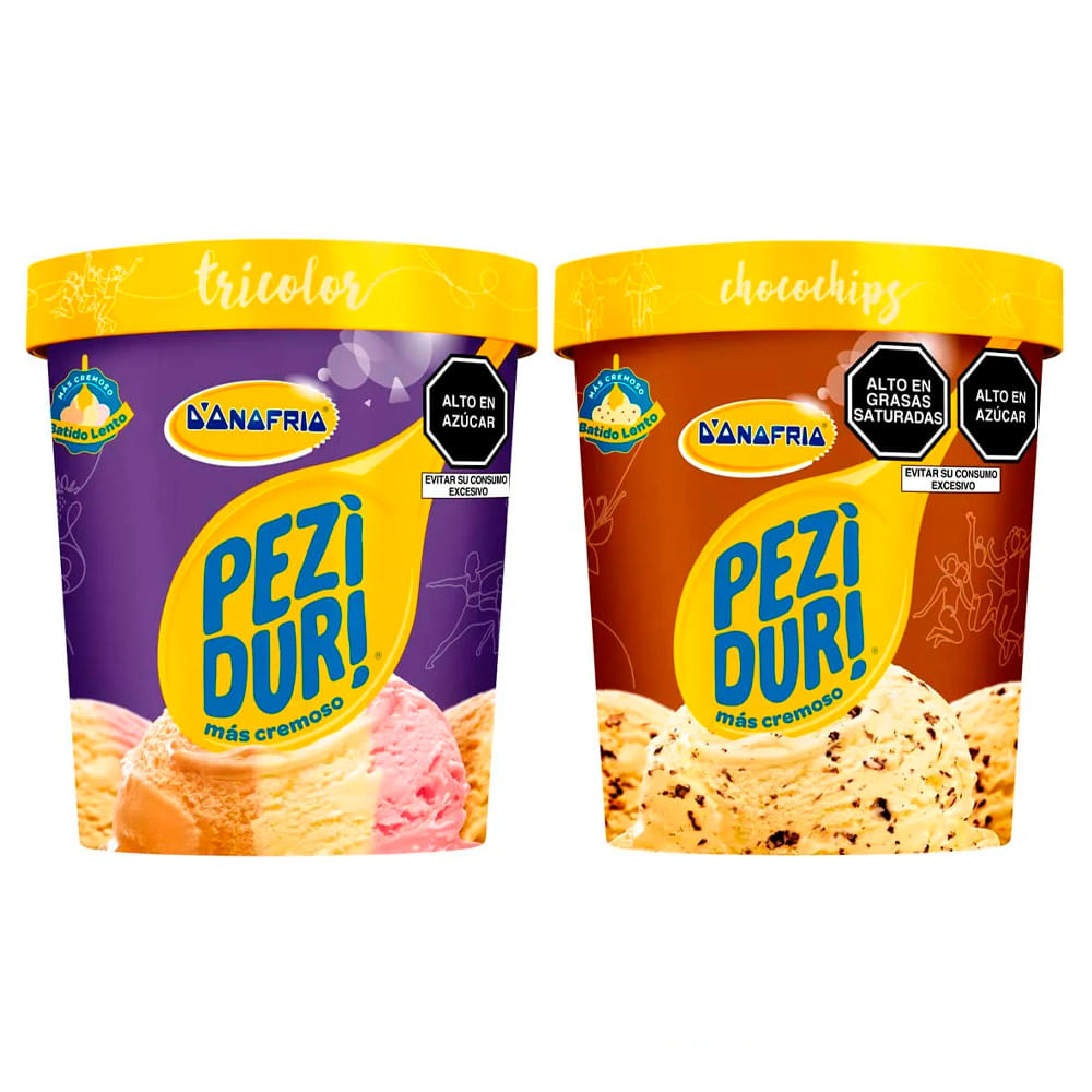 Pack Helado de Crema Peziduri 900ml: Tricolor + Chochochip