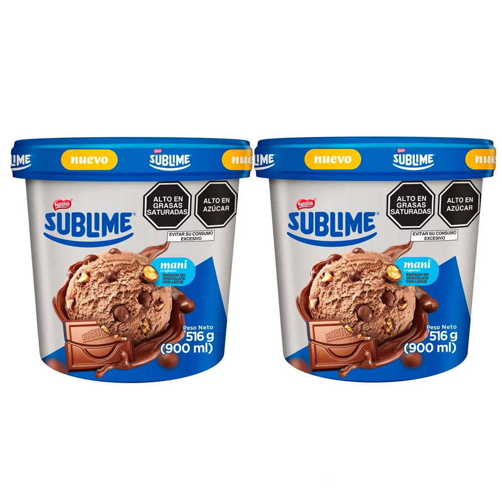 Twopack Helado de Crema Sublime 900ml