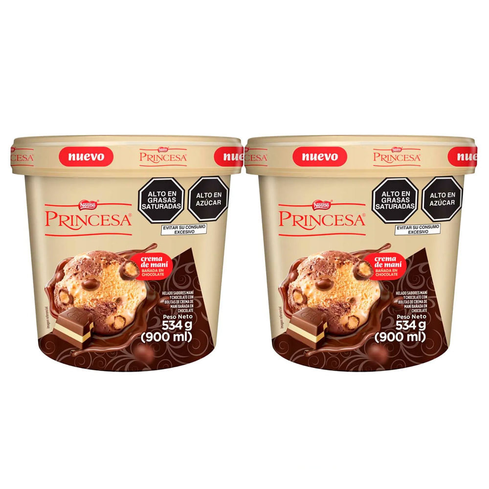 Twopack Helado de Crema Princesa 900ml