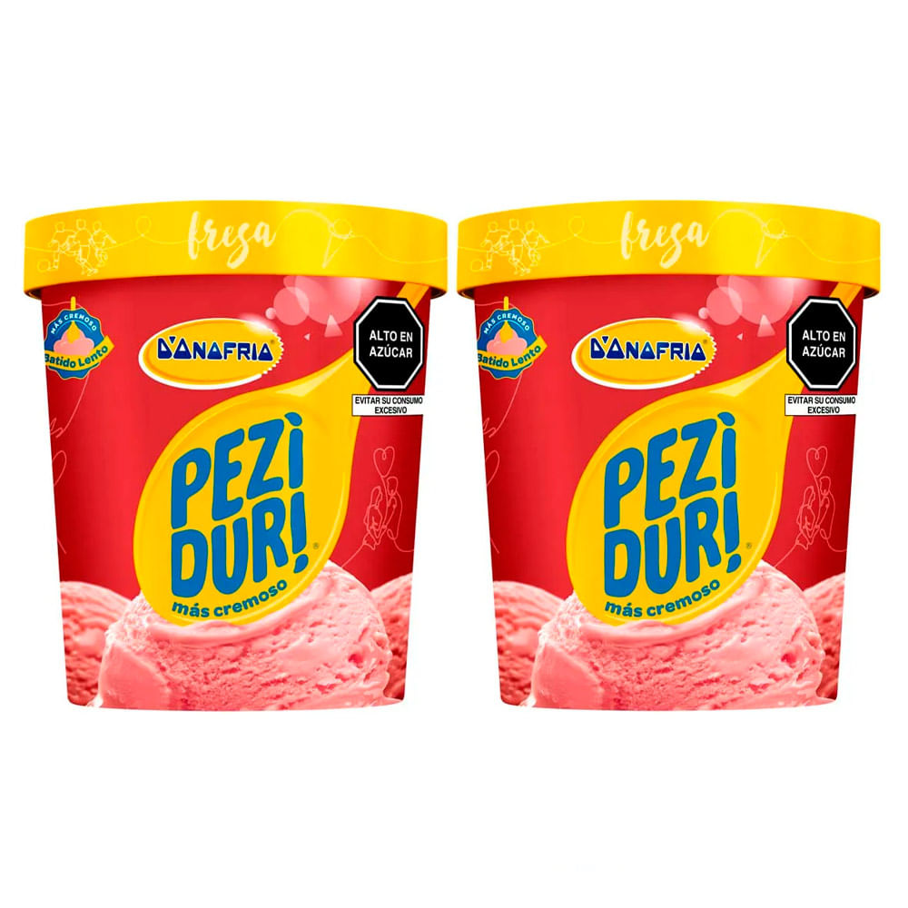 Twopack Helado de Crema Peziduri Fresa 900ml