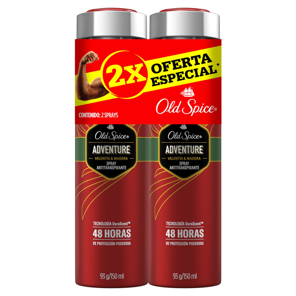 Twopack Desodorante en Aerosol Old Spice Adventure 93g