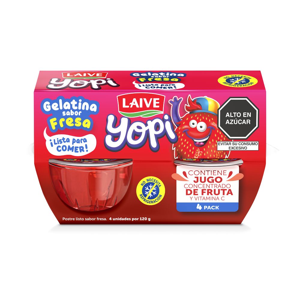 Fourpack Gelatina Yopi Sabor Fresa 120g