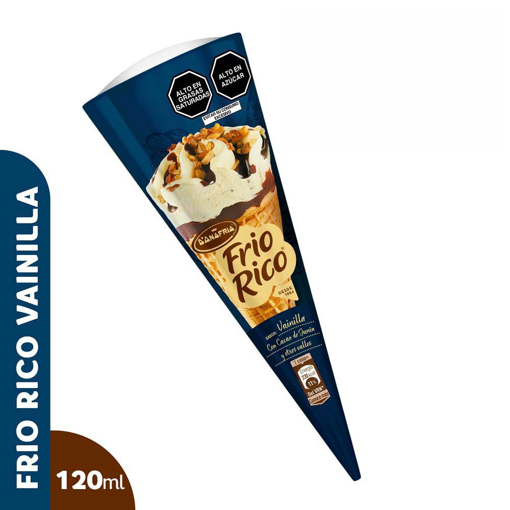 Helado en Cono Frio Rico Vainilla Choco Chips 130ml