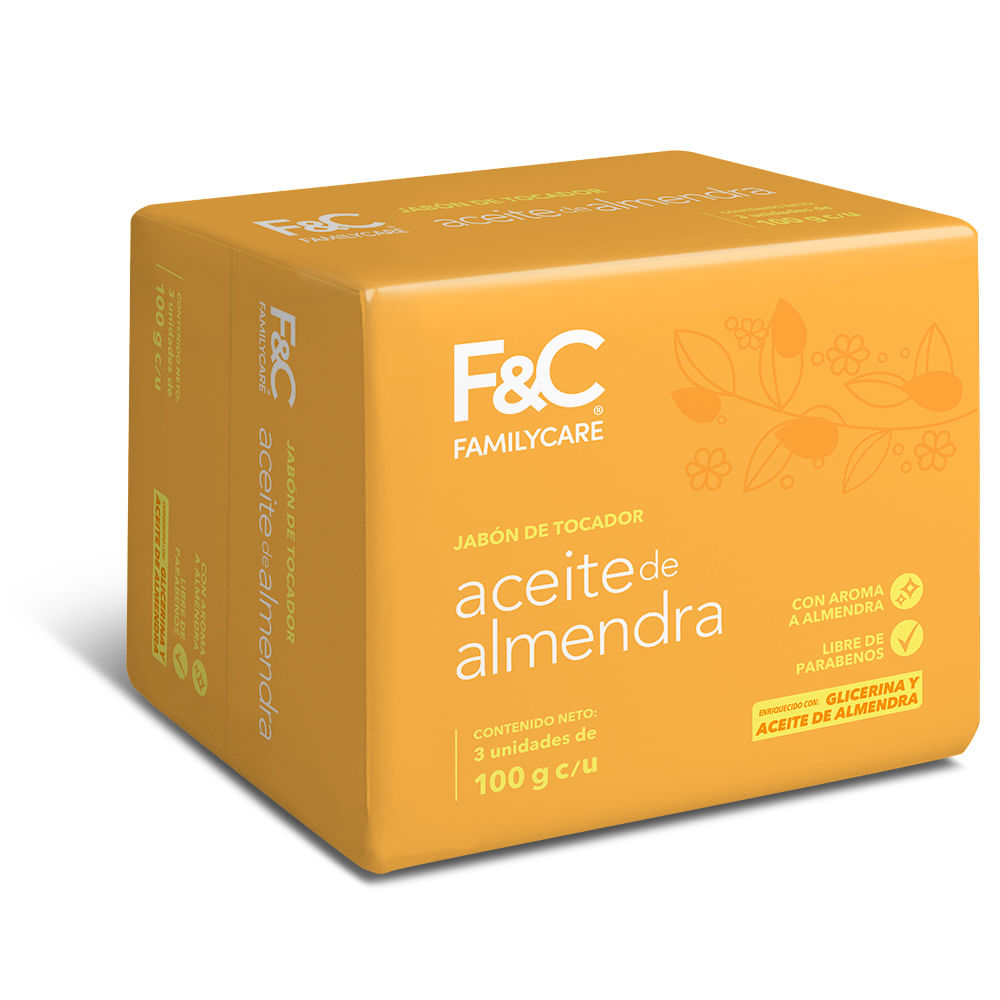 Tripack Jabón en Barra Family Care Aceite de Almendra 100g