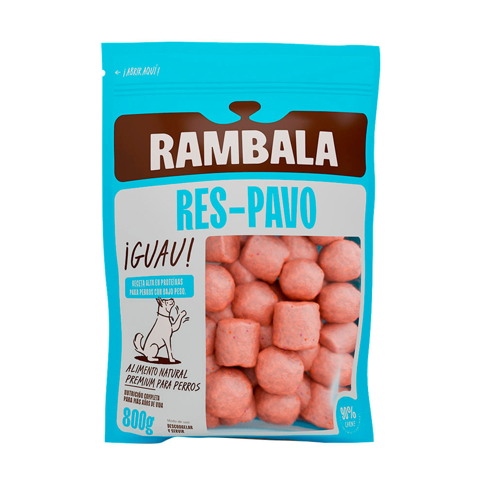 Alimento BARF Natural para Perros Rambala Pavo Res