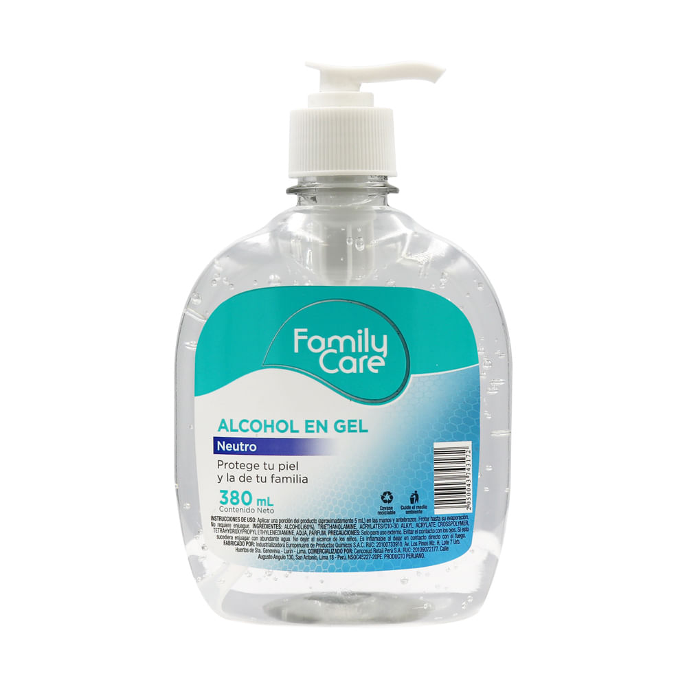 Alcohol en Gel Family Care 380ml