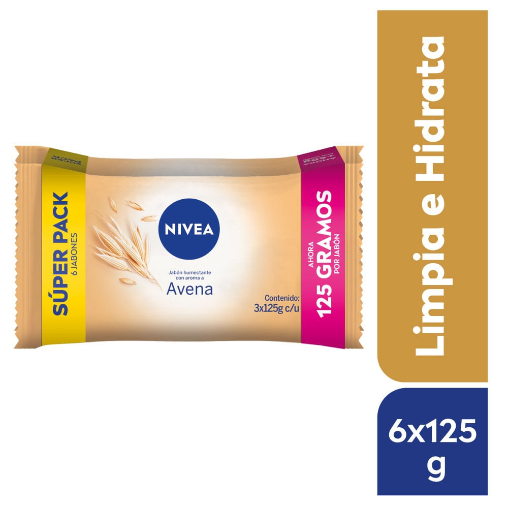 Pack x2 Tripack Jabón en Barra Nivea Avena 125g