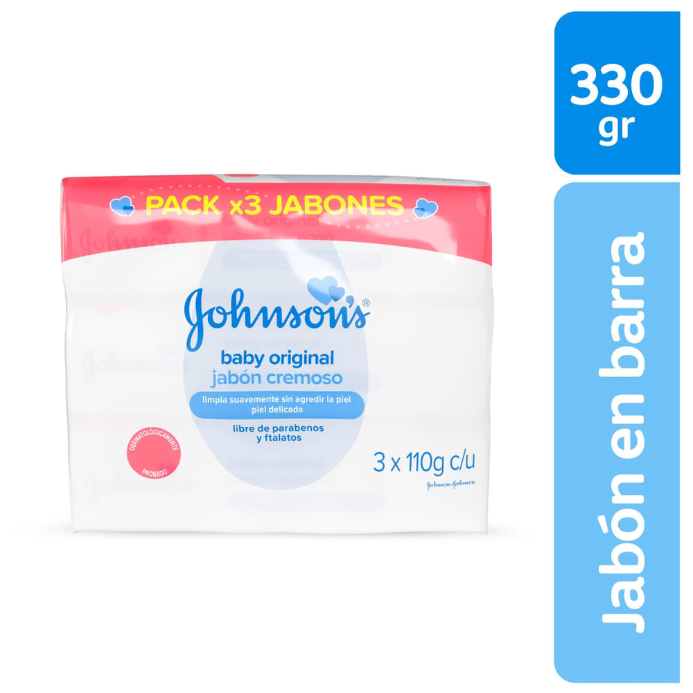Tripack Jabón para Bebé Johnson's Original 110g