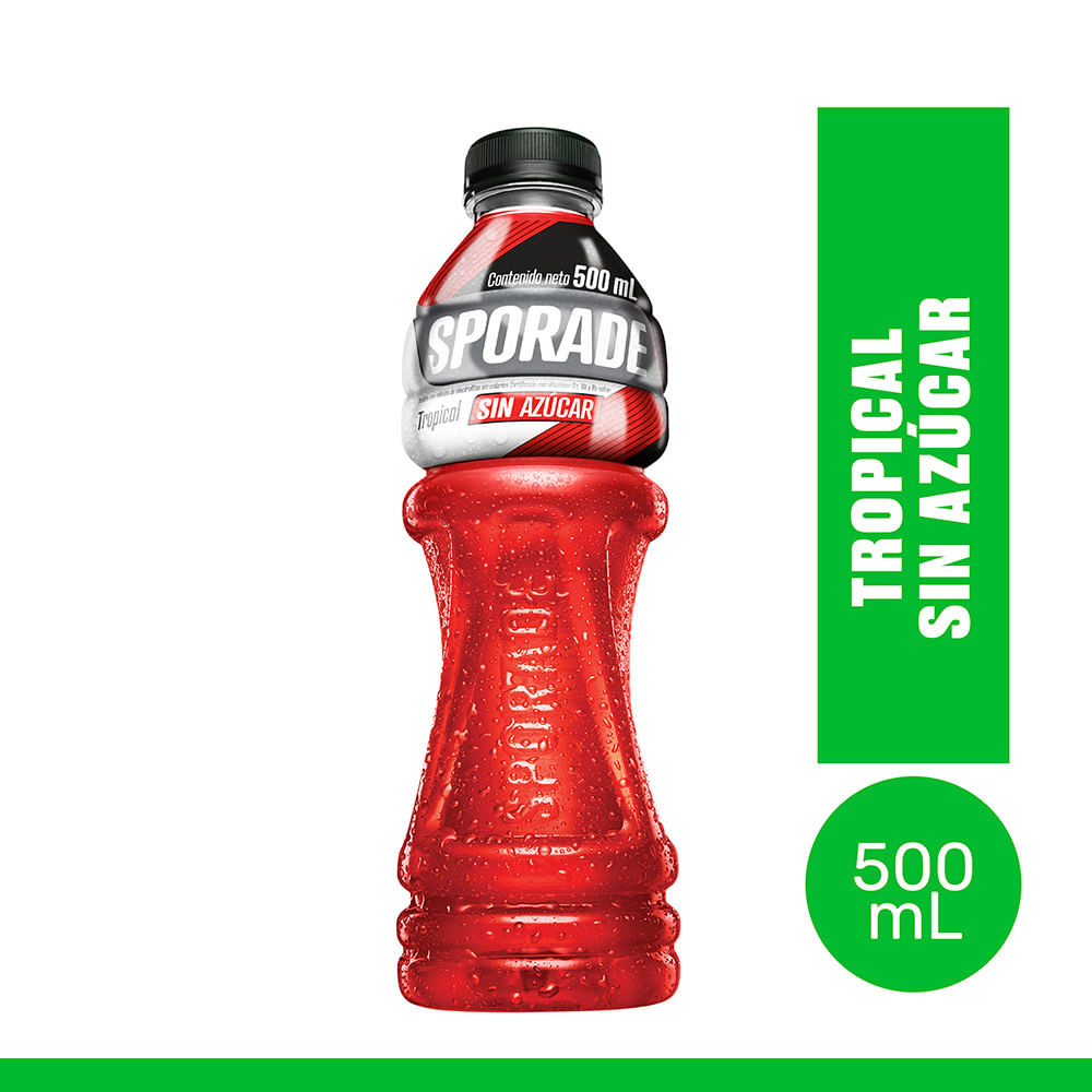 Bebida Rehidratante Sin Azúcar Sporade Tropical Botella 500ml