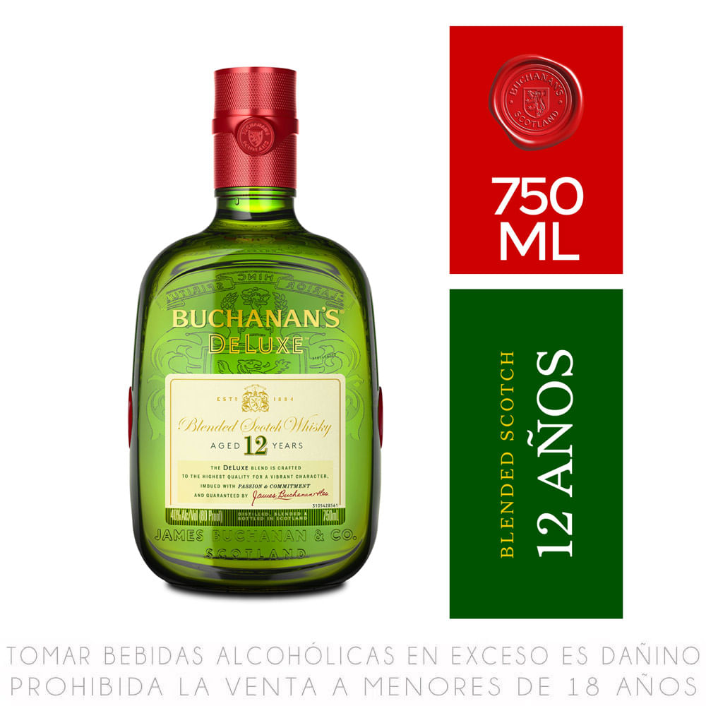 Whisky Buchanan's Deluxe 12 Años Botella 750ml
