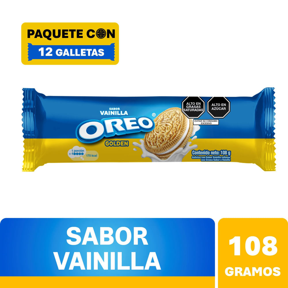 Galletas con Crema Oreo Sabor Vainilla 108g