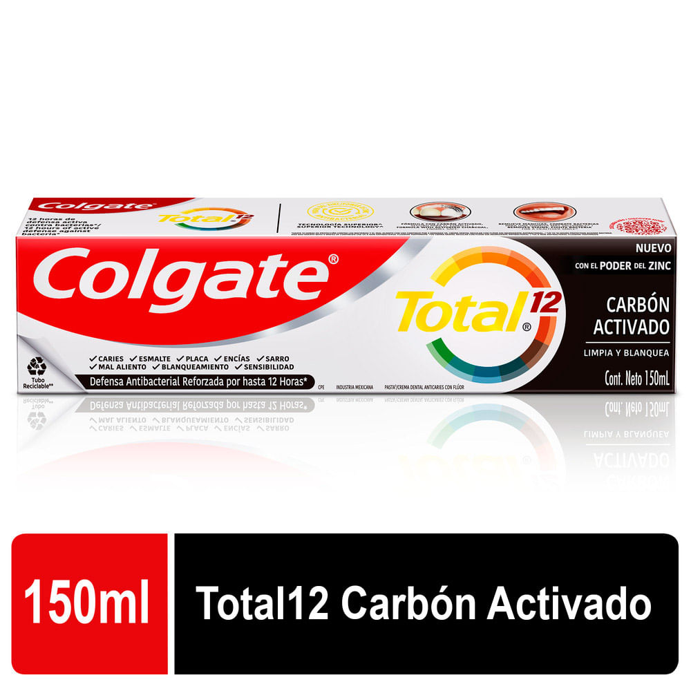 Pasta Dental Colgate Total 12 Carbón Activado 150ml